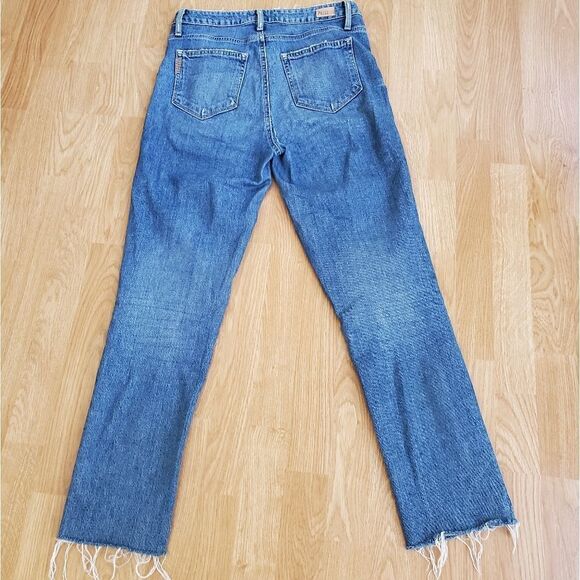 PAIGE Hoxton High Waist Slim Raw-Hem Distressed Jeans size 28 - Picture 5 of 13